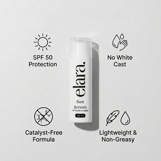 Elara Sunscreen SPF 50 — No White Cast